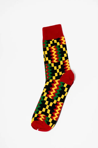 ACCRA KENTE RED SOCKS UK 4-8/EU 36-41
