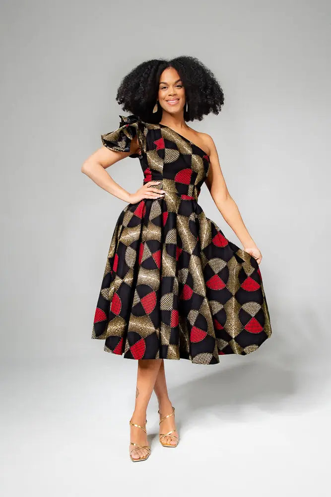 Adaeze Red And Black Dress Women’s Dress