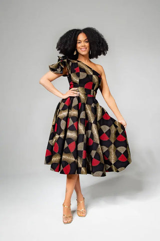 Adaeze Red And Black Dress Women’s Dress