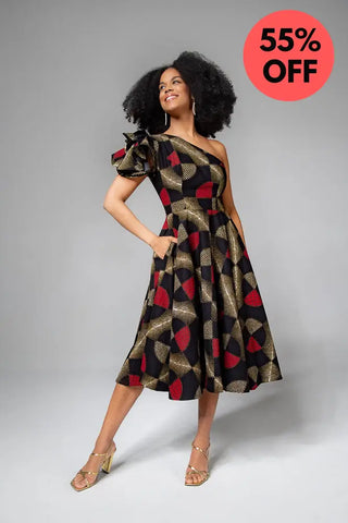 Adaeze Red And Black Dress Women’s Dress