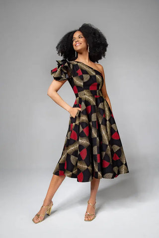 Adaeze Red And Black Dress Women’s Dress