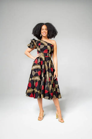 Adaeze Red And Black Dress Women’s Dress