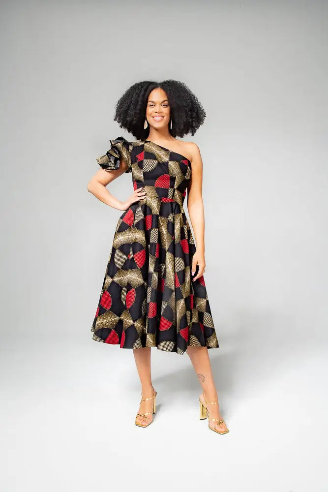 Adaeze Red And Black Dress Women’s Dress