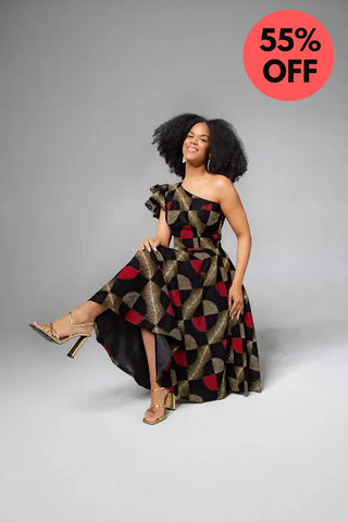 Adaeze Red And Black Dress Women’s Dress