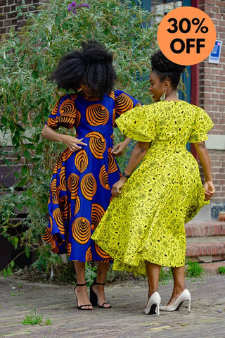 Adesua Blue And Orange Dress