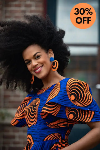 Adesua Blue And Orange Dress