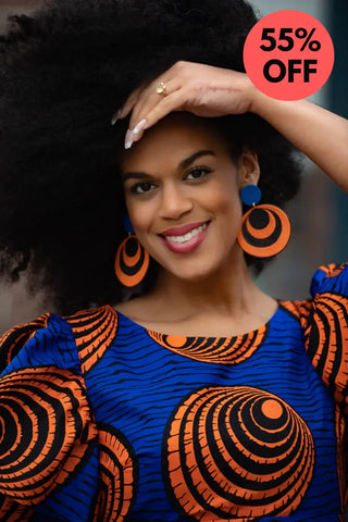 Adesua Blue And Orange Dress