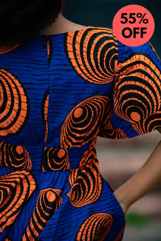 Adesua Blue And Orange Dress
