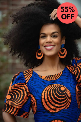 Adesua Blue And Orange Dress