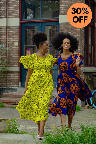 Adesua Blue And Orange Dress