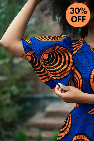 Adesua Blue And Orange Dress