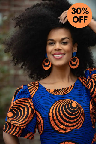 Adesua Blue And Orange Dress