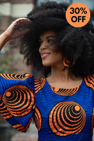 Adesua Blue And Orange Dress