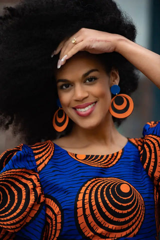 Adesua Blue And Orange Dress