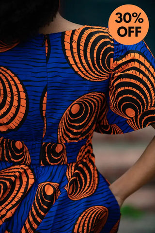 Adesua Blue And Orange Dress