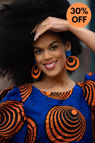 Adesua Blue And Orange Dress