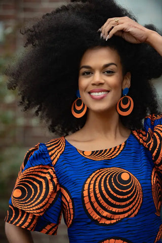 Adesua Blue And Orange Dress