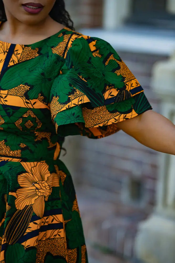 Adesua Green and Orange Dress XL Adesua Green and Orange Dress XL