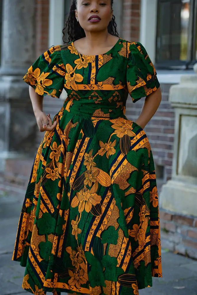 Adesua Green and Orange Dress XL Adesua Green and Orange Dress XL