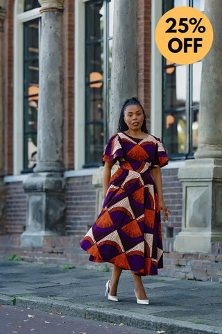 ADESUA PURPLE AND BROWN DRESS Women’s Dress