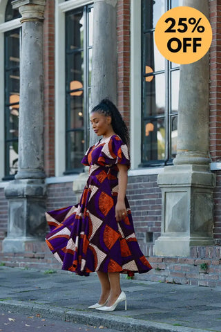 ADESUA PURPLE AND BROWN DRESS Women’s Dress