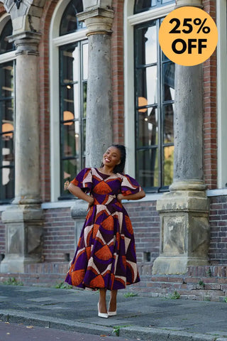 ADESUA PURPLE AND BROWN DRESS Women’s Dress