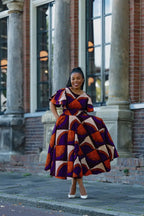 ADESUA PURPLE AND BROWN DRESS Women’s Dress