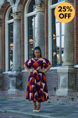 ADESUA PURPLE AND BROWN DRESS Women’s Dress