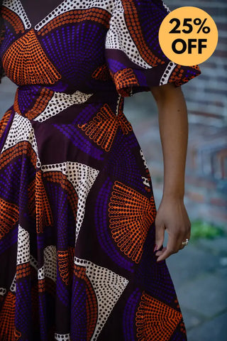 ADESUA PURPLE AND BROWN DRESS Women’s Dress