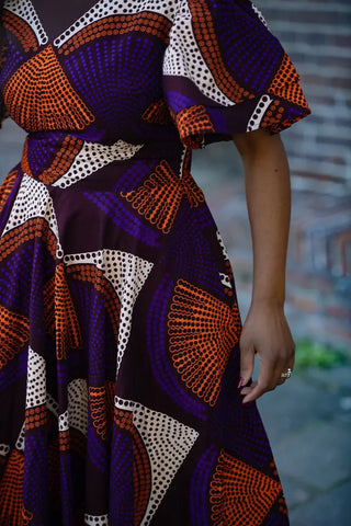 ADESUA PURPLE AND BROWN DRESS Women’s Dress