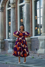 ADESUA PURPLE AND BROWN DRESS Women’s Dress