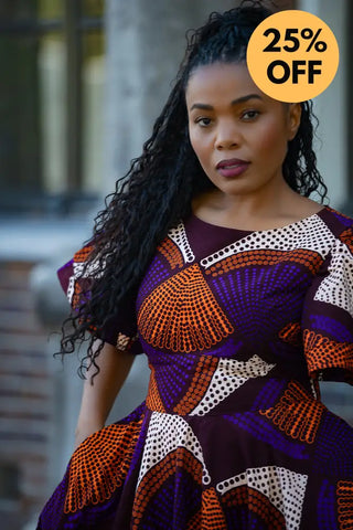 ADESUA PURPLE AND BROWN DRESS Women’s Dress