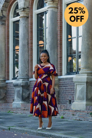 ADESUA PURPLE AND BROWN DRESS Women’s Dress