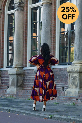 ADESUA PURPLE AND BROWN DRESS Women’s Dress