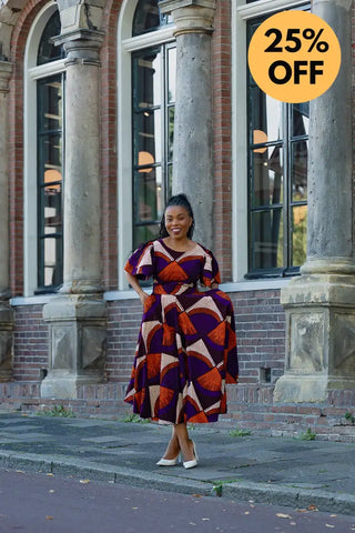 ADESUA PURPLE AND BROWN DRESS Women’s Dress