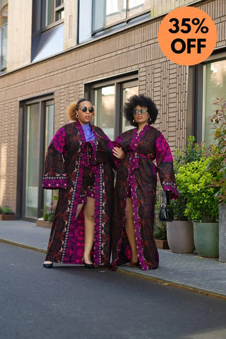 Althea Purple Kimono Set Coats & Jackets