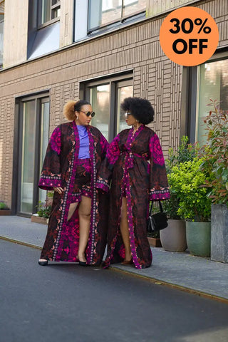 Althea Purple Kimono Set Coats & Jackets