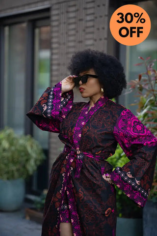 Althea Purple Kimono Set Coats & Jackets