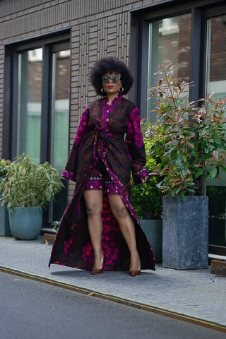 Althea Purple Kimono Set Coats & Jackets