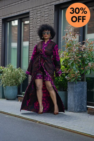 Althea Purple Kimono Set Coats & Jackets