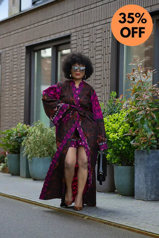 Althea Purple Kimono Set Coats & Jackets