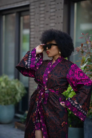 Althea Purple Kimono Set Coats & Jackets