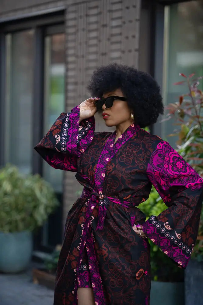 Althea Purple Kimono Set Coats & Jackets