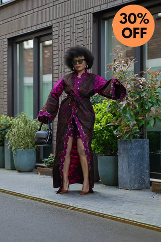 Althea Purple Kimono Set Coats & Jackets