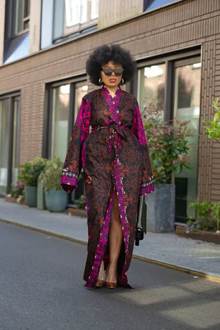 Althea Purple Kimono Set Coats & Jackets