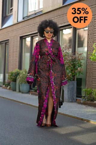 Althea Purple Kimono Set Coats & Jackets