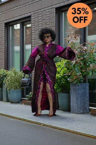 Althea Purple Kimono Set Coats & Jackets