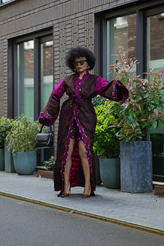 Althea Purple Kimono Set Coats & Jackets