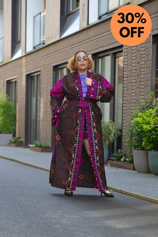 Althea Purple Kimono Set Coats & Jackets