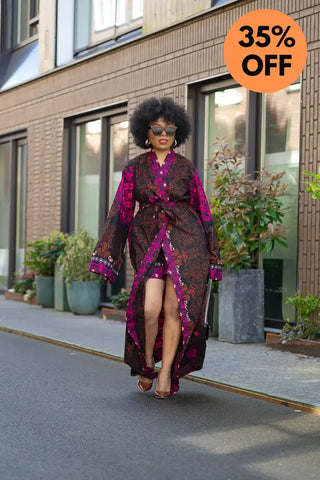 Althea Purple Kimono Set Coats & Jackets